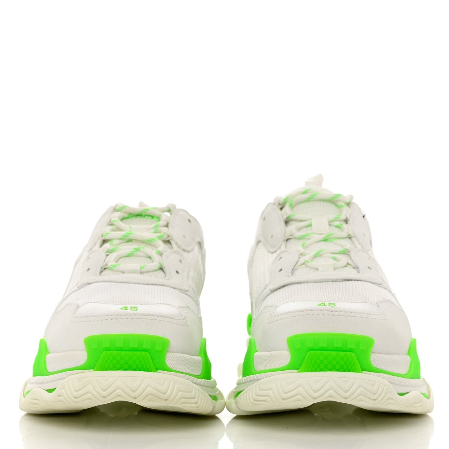 Triple S Sneakers White Fluo Green дамски