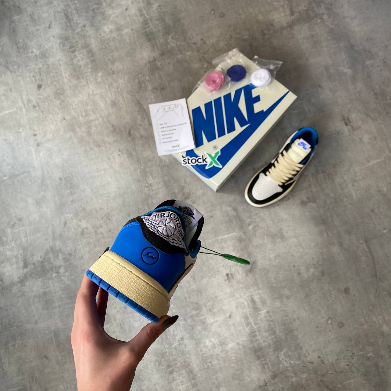 Travis Scott x Fragment x Air Jordan 1 Low Blue мъжки