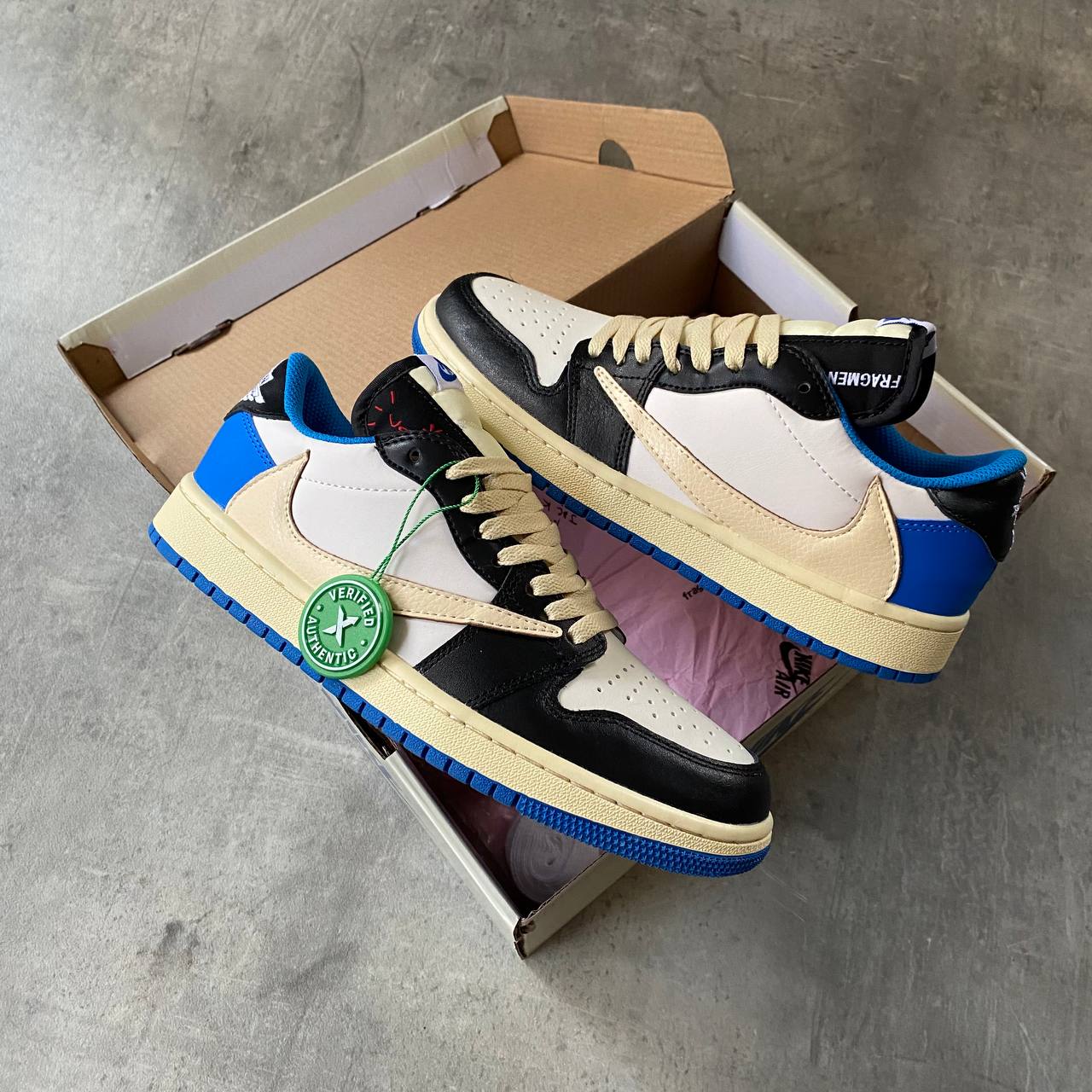 Travis Scott x Fragment x Air Jordan 1 Low Blue мъжки