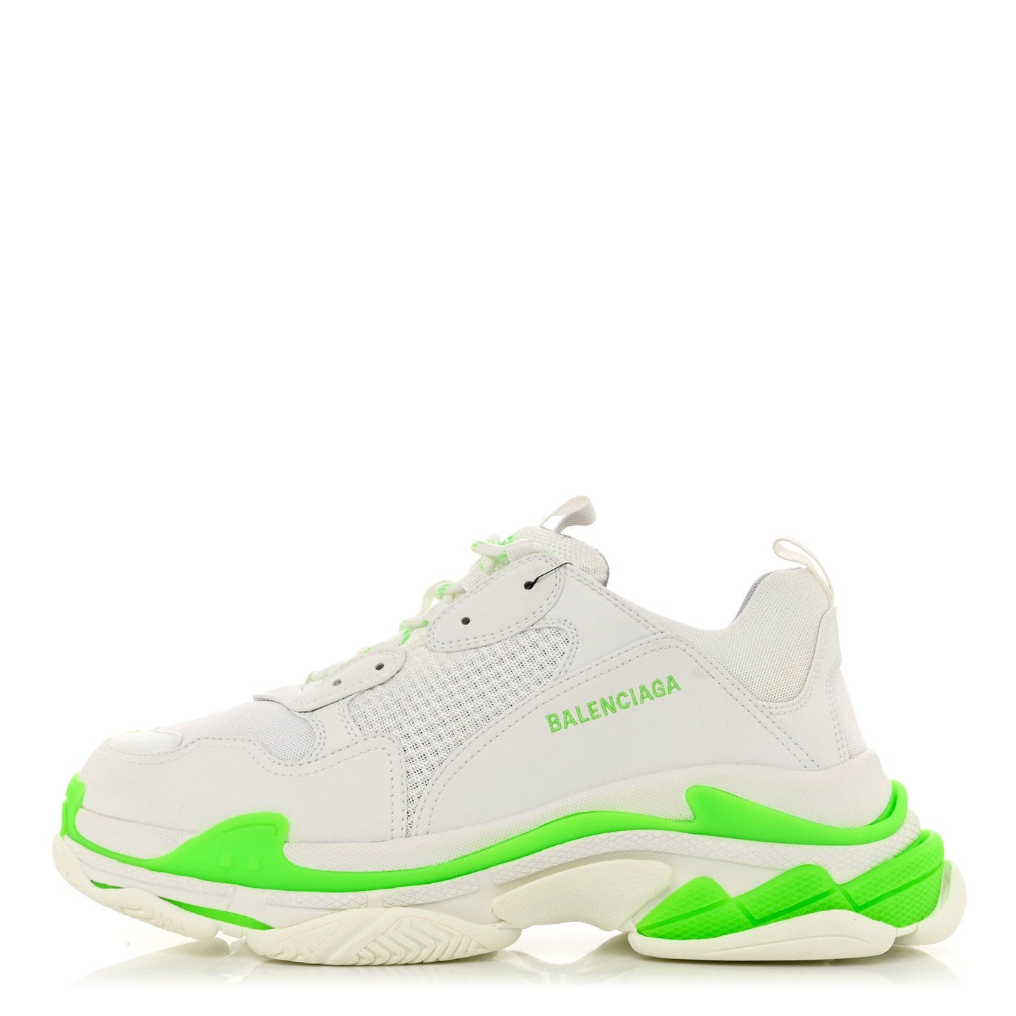 Triple S Sneakers White Fluo Green дамски