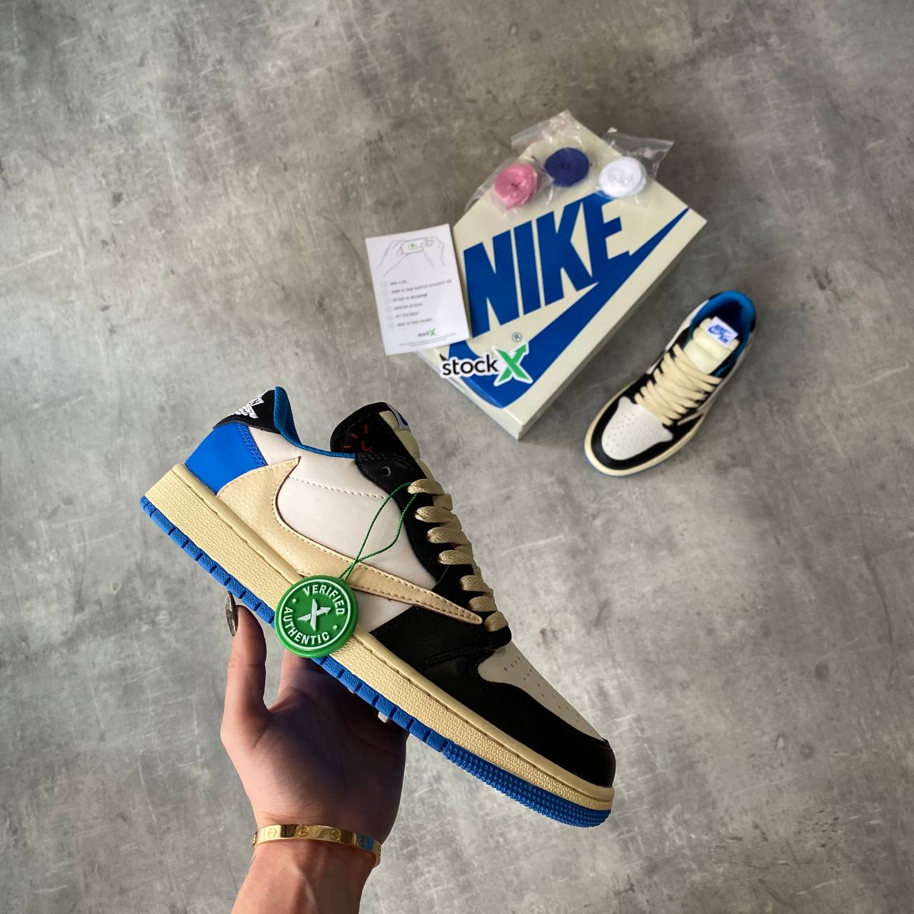 Travis Scott x Fragment x Air Jordan 1 Low Blue мъжки