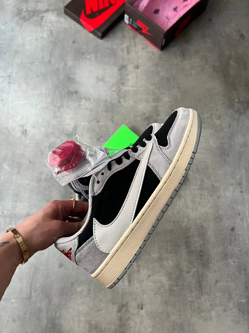 Travis Scott x Air Jordan 1 Low White Grey Low мъжки