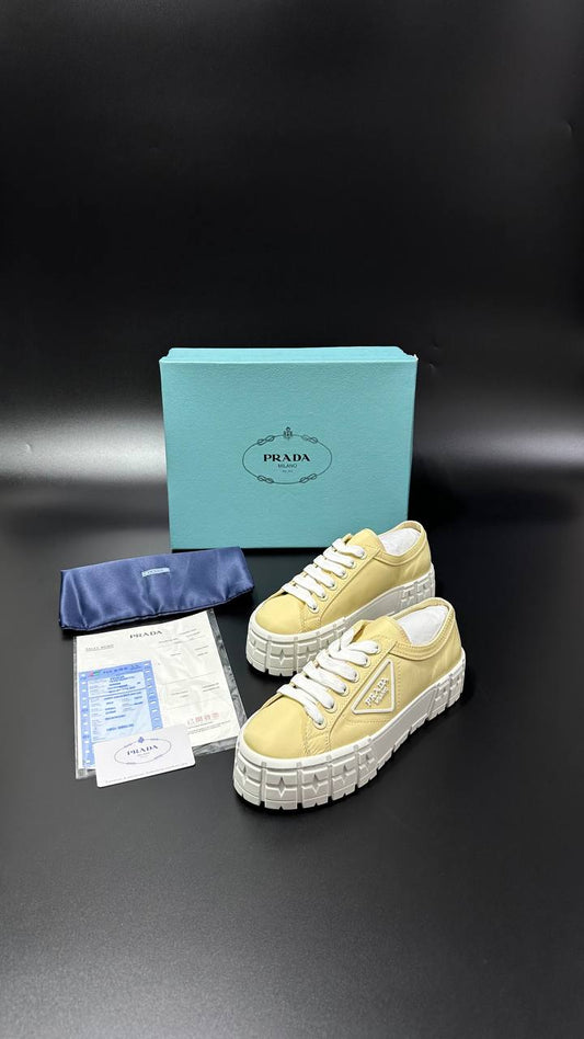 Prd 50mm Logo Flatform Sneakers yellow & white дамски