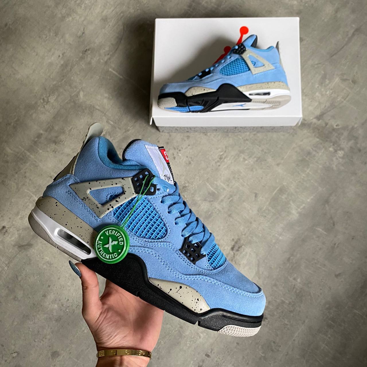 AIR JORDAN 4 RETRO University Blue/ Black-Tech Grey-White мъжки