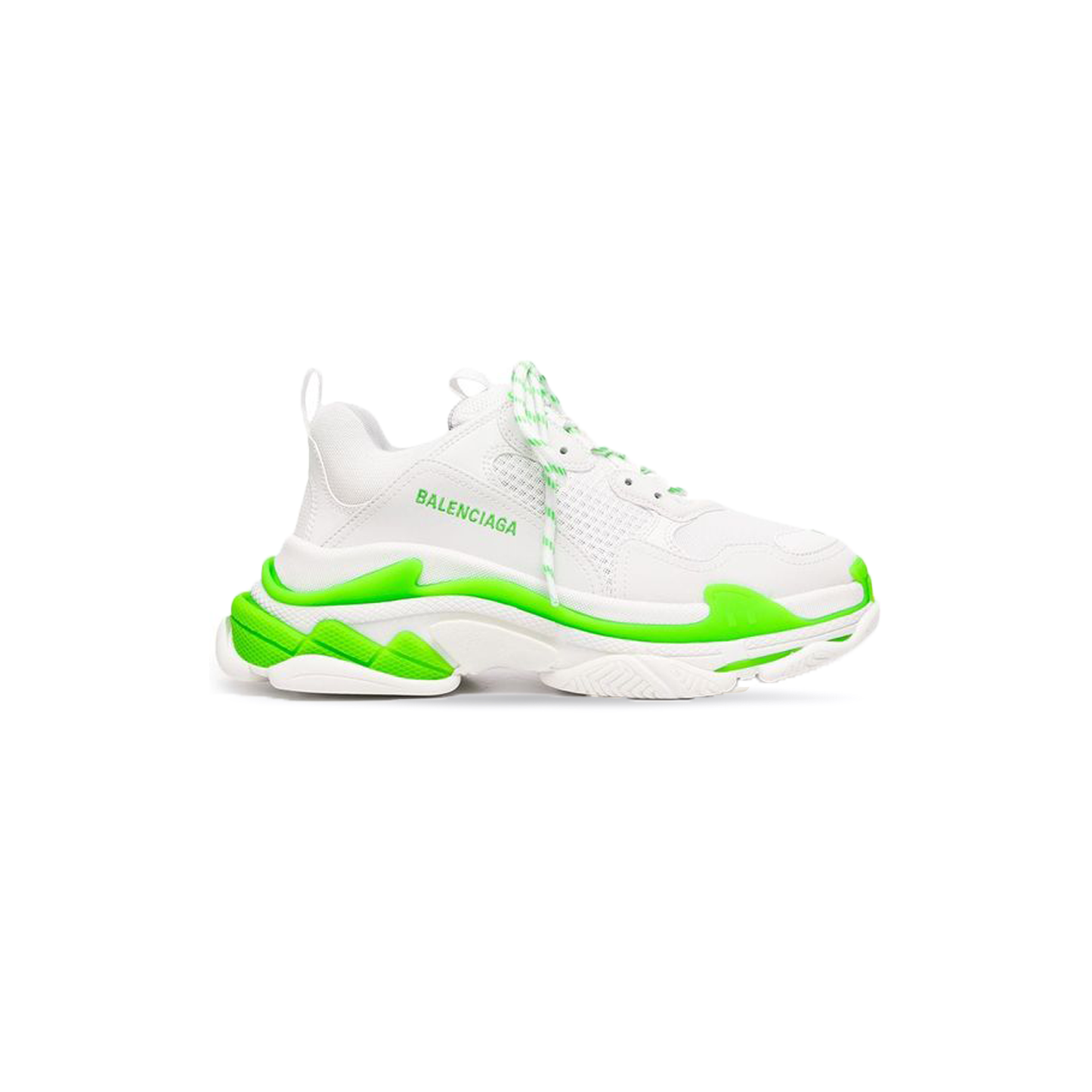 Triple S Sneakers White Fluo Green дамски